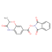 Chemical structure of 1,3-dioxo-2,3-dihydro-1H-isoindol-2-yl 2-methyl-3-oxo-3,4-dihydro-2H-1,4-benzoxazine-7-carboxylate - CSSB17484203903