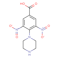 Chemical structure of 3,5-dinitro-4-(piperazin-1-yl)benzoic acid - CSSB00020600192