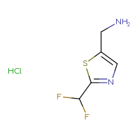 Chemical structure of 1-[2-(difluoromethyl)-1,3-thiazol-5-yl]methanamine hydrochloride - CSSB06256046468