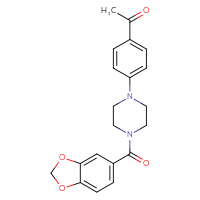 Chemical structure of 1-{4-[4-(2H-1,3-benzodioxole-5-carbonyl)piperazin-1-yl]phenyl}ethan-1-one - CSSB00132552413