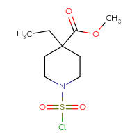 Chemical structure of methyl 1-(chlorosulfonyl)-4-ethylpiperidine-4-carboxylate - CSSB14959847620