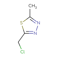 Chemical structure of 2-(chloromethyl)-5-methyl-1,3,4-thiadiazole - CSSB00000688753
