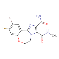 Chemical structure of 13-bromo-12-fluoro-N5-methyl-9-oxa-3,6-diazatricyclo[8.4.0.0²,⁶]tetradeca-1(14),2,4,10,12-pentaene-4,5-dicarboxamide - CSSB03436538251