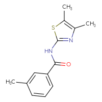 Chemical structure of N-(4,5-dimethyl-1,3-thiazol-2-yl)-3-methylbenzamide - CSSB00102626035
