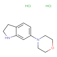 Chemical structure of 6-(morpholin-4-yl)-2,3-dihydro-1H-indole dihydrochloride - CSSB00102954016