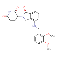 Chemical structure of 3-(4-{[(2,3-dimethoxyphenyl)methyl]amino}-1-oxo-2,3-dihydro-1H-isoindol-2-yl)piperidine-2,6-dione - CSSB06557677624