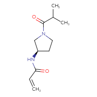 Chemical structure of N-[(3R)-1-(2-methylpropanoyl)pyrrolidin-3-yl]prop-2-enamide - CSSB06795914542