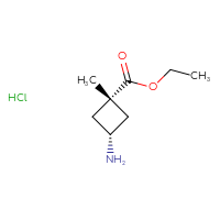 Chemical structure of ethyl (1s,3r)-3-amino-1-methylcyclobutane-1-carboxylate hydrochloride - CSSB00121570936