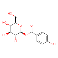 Chemical structure of (2S,3R,4S,5S,6R)-3,4,5-trihydroxy-6-(hydroxymethyl)oxan-2-yl 4-hydroxybenzoate - CSSB00137409785