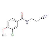 Chemical structure of 3-chloro-N-(2-cyanoethyl)-4-methoxybenzamide - CSSB01994148164