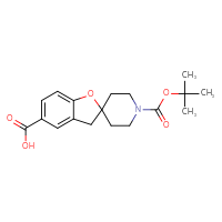 Chemical structure of 1'-[(tert-butoxy)carbonyl]-3H-spiro[1-benzofuran-2,4'-piperidine]-5-carboxylic acid - CSSB00025728789