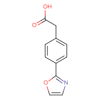 Chemical structure of 2-[4-(1,3-oxazol-2-yl)phenyl]acetic acid - CSSB00020934417
