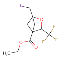 Chemical structure of ethyl 1-(iodomethyl)-3-(trifluoromethyl)-2-oxabicyclo[2.1.1]hexane-4-carboxylate - CSSB06657271839