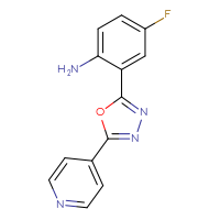 Chemical structure of 4-fluoro-2-[5-(pyridin-4-yl)-1,3,4-oxadiazol-2-yl]aniline - CSSB00015187295