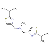 Chemical structure of methylbis({[2-(propan-2-yl)-1,3-thiazol-4-yl]methyl})amine - CSSB02234252505