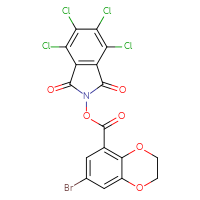 Chemical structure of 4,5,6,7-tetrachloro-1,3-dioxo-2,3-dihydro-1H-isoindol-2-yl 7-bromo-2,3-dihydro-1,4-benzodioxine-5-carboxylate - CSSB20270649088