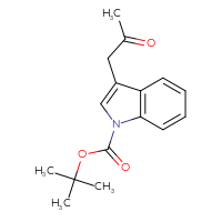 Chemical structure of tert-butyl 3-(2-oxopropyl)-1H-indole-1-carboxylate - CSSB20903325609