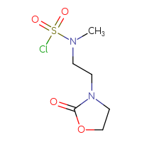 Chemical structure of N-methyl-N-[2-(2-oxo-1,3-oxazolidin-3-yl)ethyl]sulfamoyl chloride - CSSB06376488093