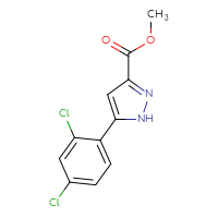 Chemical structure of methyl 5-(2,4-dichlorophenyl)-1H-pyrazole-3-carboxylate - CSSB00000273896