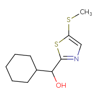 Chemical structure of cyclohexyl[5-(methylsulfanyl)-1,3-thiazol-2-yl]methanol - CSSB00024455073