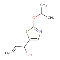 Chemical structure of 1-[2-(propan-2-yloxy)-1,3-thiazol-5-yl]prop-2-en-1-ol - CSSB20862431874