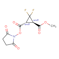 Chemical structure of rac-1-(2,5-dioxopyrrolidin-1-yl) 2-methyl (1R,2R)-3,3-difluorocyclopropane-1,2-dicarboxylate - CSSB20620676128