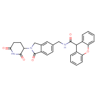 Chemical structure of N-{[2-(2,6-dioxopiperidin-3-yl)-1-oxo-2,3-dihydro-1H-isoindol-5-yl]methyl}-9H-xanthene-9-carboxamide - CSSB06670342709