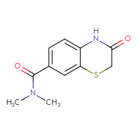 Chemical structure of N,N-dimethyl-3-oxo-3,4-dihydro-2H-1,4-benzothiazine-7-carboxamide - CSSB01994030227