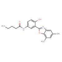 Chemical structure of N-[3-(5,7-dimethyl-1,3-benzoxazol-2-yl)-4-hydroxyphenyl]pentanamide - CSSB00160671197