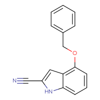 Chemical structure of 4-(benzyloxy)-1H-indole-2-carbonitrile - CSSB00135356006