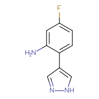 Chemical structure of 5-fluoro-2-(1H-pyrazol-4-yl)aniline - CSSB00015481454