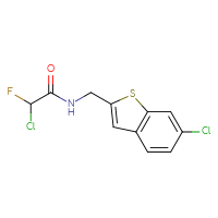 Chemical structure of 2-chloro-N-[(6-chloro-1-benzothiophen-2-yl)methyl]-2-fluoroacetamide - CSSB21332123351