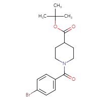 Chemical structure of tert-butyl 1-(4-bromobenzoyl)piperidine-4-carboxylate - CSSB02123017645