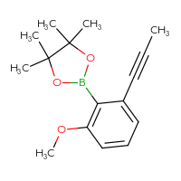 Chemical structure of 2-[2-methoxy-6-(prop-1-yn-1-yl)phenyl]-4,4,5,5-tetramethyl-1,3,2-dioxaborolane - CSSB02125426536