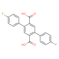 Chemical structure of 4'-fluoro-4-(4-fluorophenyl)-[1,1'-biphenyl]-2,5-dicarboxylic acid - CSSB20621213194