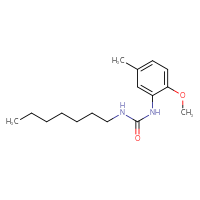 Chemical structure of 3-heptyl-1-(2-methoxy-5-methylphenyl)urea - CSSB02028215128