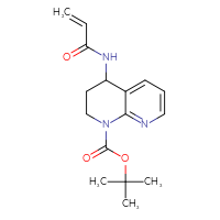 Chemical structure of tert-butyl 4-(prop-2-enamido)-1,2,3,4-tetrahydro-1,8-naphthyridine-1-carboxylate - CSSB01886421687