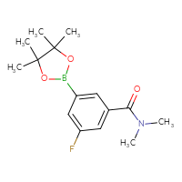 Chemical structure of 3-fluoro-N,N-dimethyl-5-(4,4,5,5-tetramethyl-1,3,2-dioxaborolan-2-yl)benzamide - CSSB00010042965