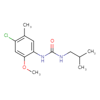 Chemical structure of 1-(4-chloro-2-methoxy-5-methylphenyl)-3-(2-methylpropyl)urea - CSSB00103927428