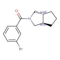 Chemical structure of rac-(3aR,6aR)-2-(3-bromobenzoyl)-octahydrocyclopenta[c]pyrrole - CSSB20564307460