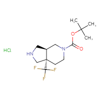 Chemical structure of tert-butyl (3aS,7aS)-7a-(trifluoromethyl)-octahydro-1H-pyrrolo[3,4-c]pyridine-5-carboxylate hydrochloride - CSSB20621799058