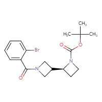 Chemical structure of tert-butyl (2S)-1'-(2-bromobenzoyl)-[2,3'-biazetidine]-1-carboxylate - CSSB20481688394