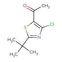 Chemical structure of 1-(2-tert-butyl-4-chloro-1,3-thiazol-5-yl)ethan-1-one - CSSB21415997978