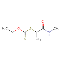 Chemical structure of 2-[(ethoxymethanethioyl)sulfanyl]-N-methylpropanamide - CSSB21043413145