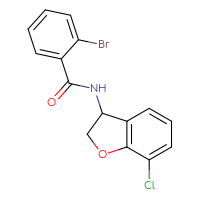 Chemical structure of 2-bromo-N-(7-chloro-2,3-dihydro-1-benzofuran-3-yl)benzamide - CSSB02043316579