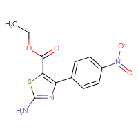 Chemical structure of ethyl 2-amino-4-(4-nitrophenyl)-1,3-thiazole-5-carboxylate - CSSB00159718914