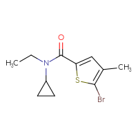 Chemical structure of 5-bromo-N-cyclopropyl-N-ethyl-4-methylthiophene-2-carboxamide - CSSB00012667115