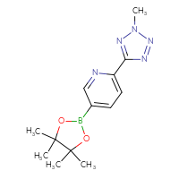 Chemical structure of 2-(2-methyl-2H-1,2,3,4-tetrazol-5-yl)-5-(4,4,5,5-tetramethyl-1,3,2-dioxaborolan-2-yl)pyridine - CSSB00010143891