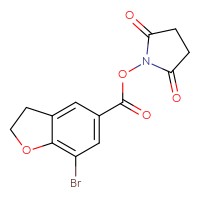 Chemical structure of 2,5-dioxopyrrolidin-1-yl 7-bromo-2,3-dihydro-1-benzofuran-5-carboxylate - CSSB20269569767