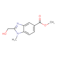 Chemical structure of methyl 2-(hydroxymethyl)-1-methyl-1H-1,3-benzodiazole-5-carboxylate - CSSB00010947460
